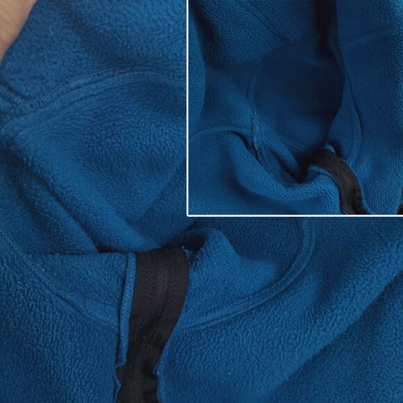 North Face Vintage Fleece Jacket Full Zip Hooded Side Zip Made USA Men's XL - Picture 10 of 15